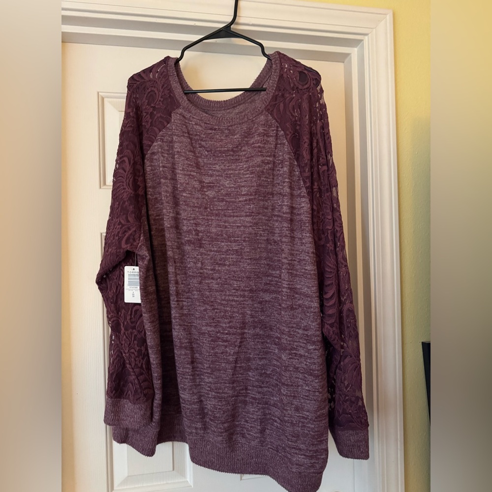 Torrid Maroon Plush Knit  Long Sleeved Shirt